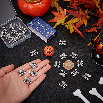 30Pcs Alloy Rhinestone Slide Charms FIND-SC0010-35-1