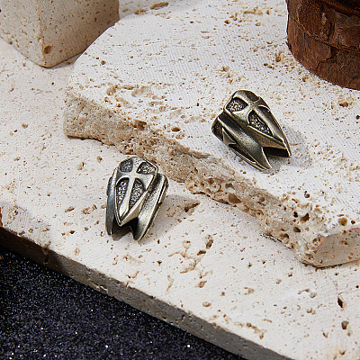 2Pcs Brass European Beads KK-DC0005-18AS-1