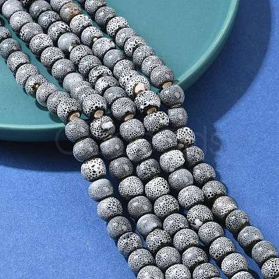 Handmade Fancy Antique Glazed Porcelain Ceramic Round Beads Strands PORC-L019-8mm-04-1