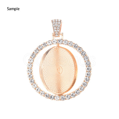Alloy Pendant Cabochon Settings PALLOY-S107-005RG-RS-1