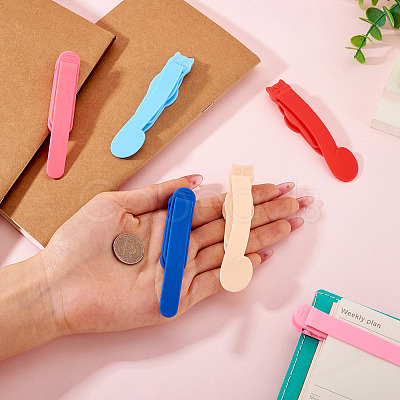 6Pcs 6 Styles Plastic Bookmark Clip AJEW-TA0002-02-1