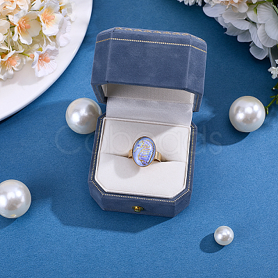 Velvet Jewelry Ring Packing Boxes CON-WH0107-110-1