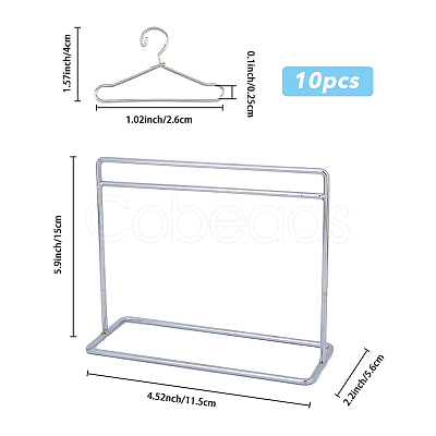 SUPERFINDINGS Iron Doll Clothes Rack & Hangers DJEW-FH0001-18P-1