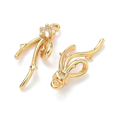Brass Micro Pave Cubic Zirconia Pendants KK-A281-21G-01-1