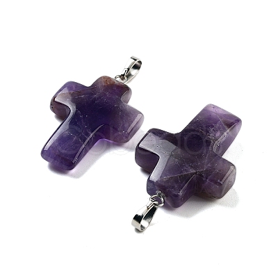 Natural Amethyst Pendants G-A231-02A-1