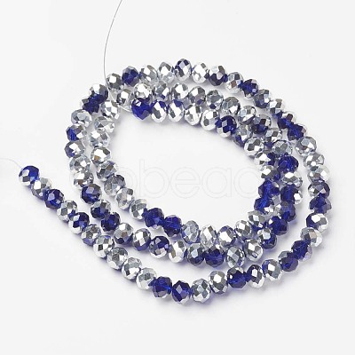 Electroplate Transparent Glass Beads Strands EGLA-A034-T2mm-M09-1