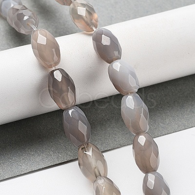Natural Grey Agate Beads Strands G-P520-C11-01-1