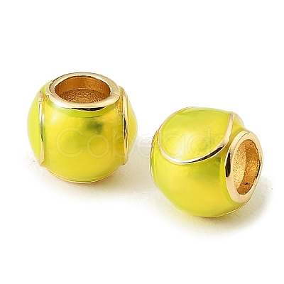 Sports Ball Brass Enamel European Beads KK-CBAF2EC-03G-01-1
