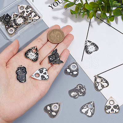22Pcs 11 Styles Alloy Enamel Pendants FIND-AR0004-03-1