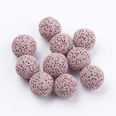 Unwaxed Natural Lava Rock Beads G-I190-14mm-B-1