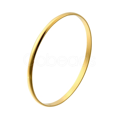 304 Stainless Steel Plain Bangles for Women BJEW-V004-02A-G-1