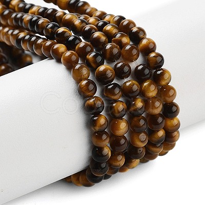 Natural Tiger Eye Beads Strands X-G-G099-4mm-4-1