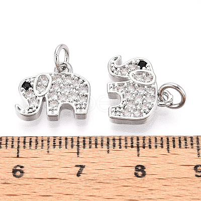 Brass Micro Pave Cubic Zirconia Charms KK-N257-68P-1
