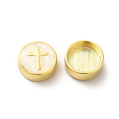 Rack Plating Brass Enamel Beads ENAM-D044-04G-06-1