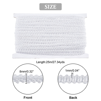 Polyester Braided Lace Trim OCOR-WH0060-45A-1