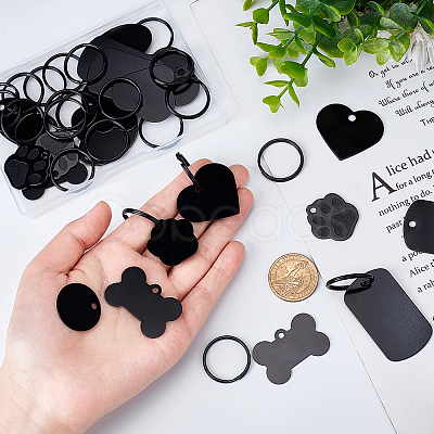 24Pcs 6 Style Aluminium Pendants ALUM-GA0001-03-1