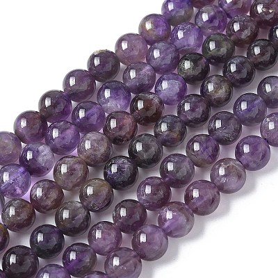 Natural Amethyst Beads Strands X-G-M445-8MM-01B-1