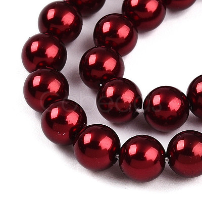 Baking Paint Pearlized Glass Pearl Bead Strands X-HY-N002-6mm-A13-1
