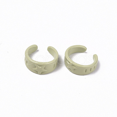 Spray Painted Alloy Cuff Rings RJEW-T011-05-RS-1