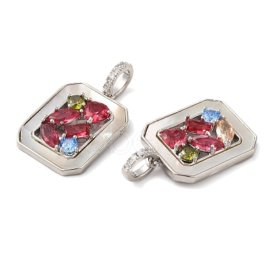 Brass Micro Pave Cubic Zirconia Pendants KK-I703-07P-1