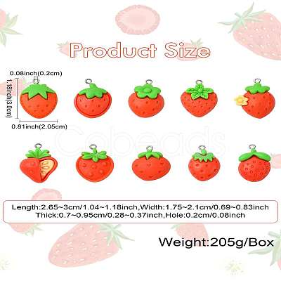 60Pcs 10 Styles Opaque Resin Pendants RESI-CJ0004-41-1