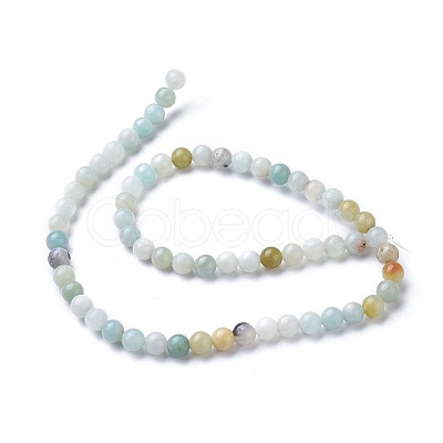 Natural Flower Amazonite Round Bead Strands X-G-D608-4mm-1