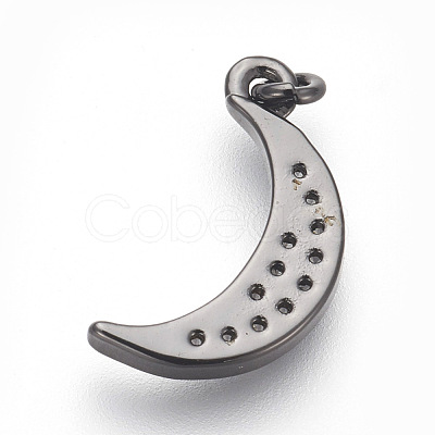 Brass Micro Pave Cubic Zirconia Charms ZIRC-E152-27B-RS-1