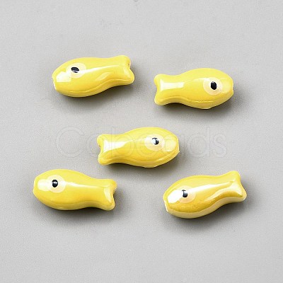 Handmade Porcelain Beads PORC-WH0023-003C-1