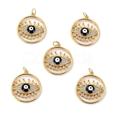 Brass Micro Pave Cubic Zirconia Pendants ZIRC-P092-028G-02-RS-1