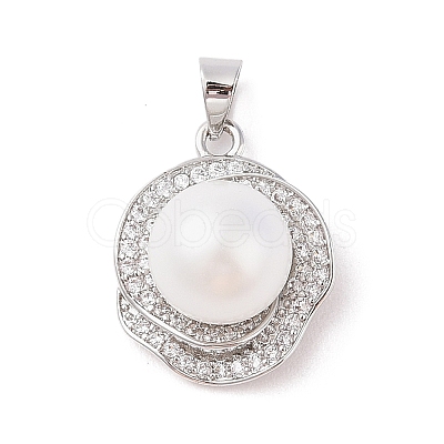 Brass Micro Pave Cubic Zirconia Pendants ZIRC-I066-06P-01-1