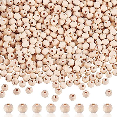 PandaHall Elite Natural Unfinished Wood Beads WOOD-PH0001-64-1