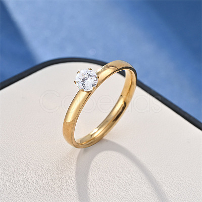Stainless Steel with Rhinestone Finger Rings FS-WGB751E-34-1