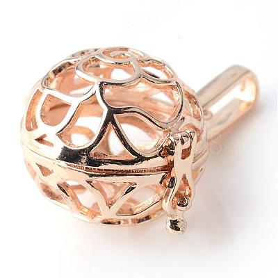 Rack Plating Brass Cage Pendants KK-S751-009KC-1