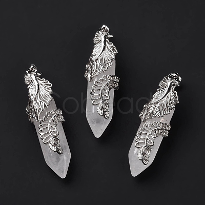 Natural Quartz Crystal Pendants G-E059-02AS-06-1