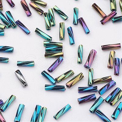 Glass Twisted Bugle Beads SEED-E002-12mm-809#-1