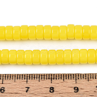 Opaque Solid Color Glass Beads Strands GLAA-N026-3x6mm-03-1