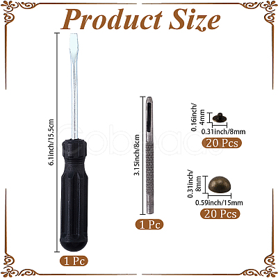 20 Bags Alloy Studs Rivets FIND-CL0002-03AB-1