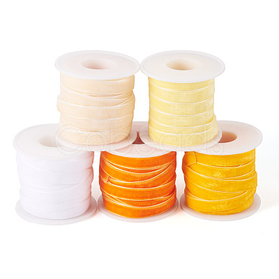 50 Yards 5 Colors Single Face Velvet Ribbon SRIB-TA0001-37-1
