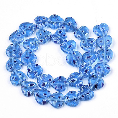 Handmade Millefiori Lampwork Beads Strands LAMP-N023-001E-1