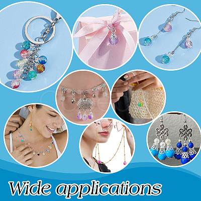 160Pcs 8 Colors Glass Charms PALLOY-PHE00017-1