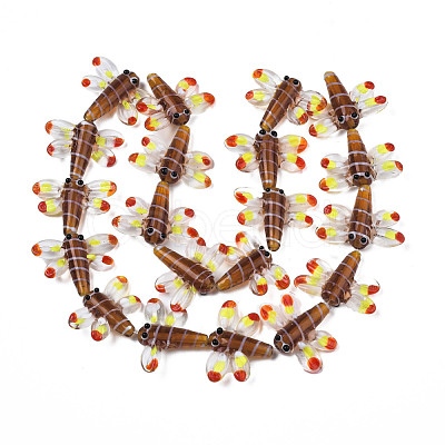 Autumn Theme Handmade Lampwork Beads Strands LAMP-Q031-017D-1