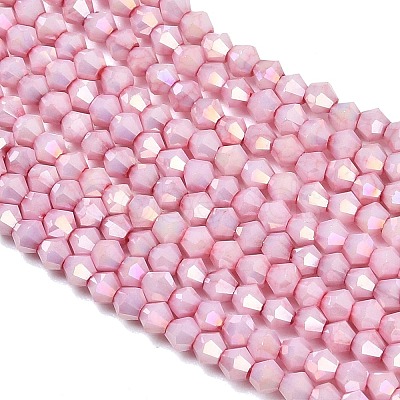 Electroplate Bicone Glass Beads Strands GL-T021-2.5x3mm-16-21-1
