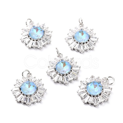 Brass Micro Pave Cubic Zirconia Pendants ZIRC-O044-21B-P-1