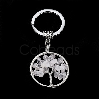 Natural Quartz Crystal Keychain KEYC-E023-03G-1