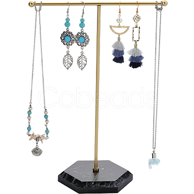 SUNNYCLUE 1 Set Golden Plated T Bar Iron Key Storage Jewelry Rack ODIS-SC0001-03A-1