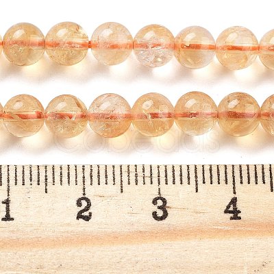 Natural Citrine Beads Strands X-G-S150-09-6mm-1