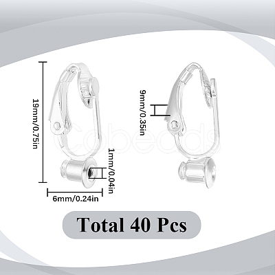 40Pcs Brass Clip-on Earring Converters Findings KK-SC0004-70S-1
