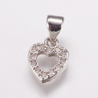 Brass Micro Pave Cubic Zirconia Charms ZIRC-E143-69P-1