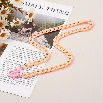 Personalized Acrylic Curb Chain Necklaces NJEW-JN03515-04-1