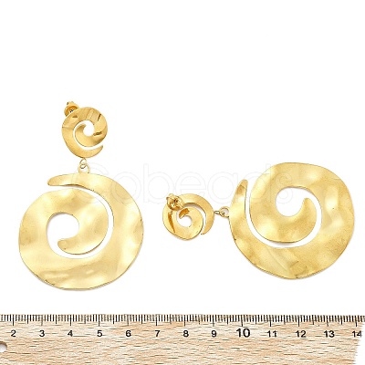 304 Stainless Steel Dangle Stud Earrings for Women EJEW-K268-13C-G-1